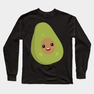 Cute Chibi Kawaii Avocado Long Sleeve T-Shirt